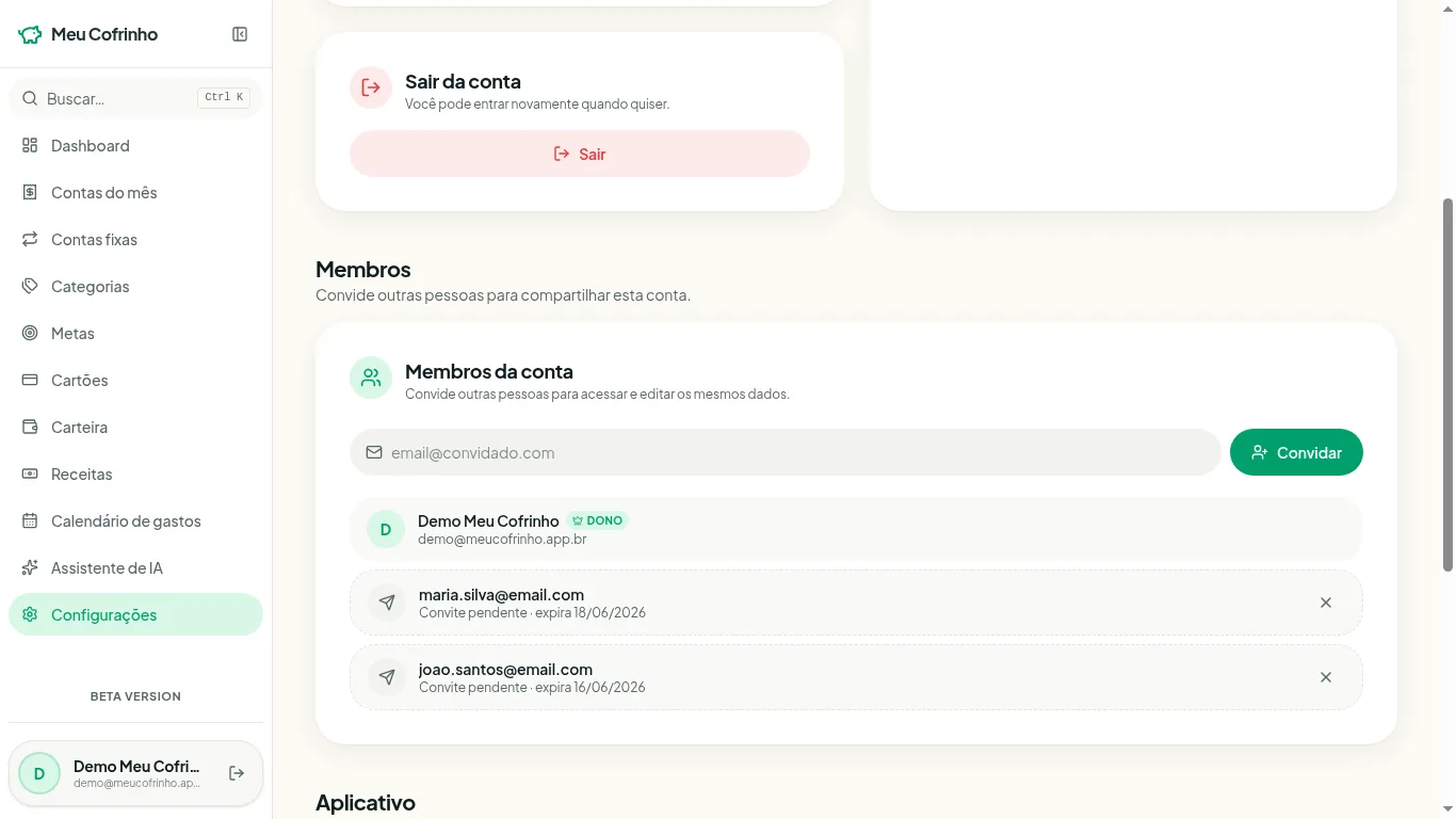 Convide quem divide as contas com você